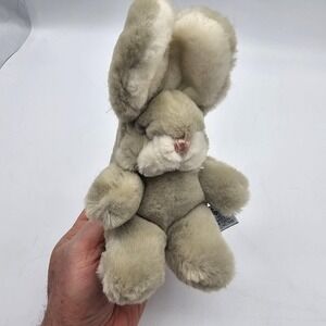 Vintage Emotions Gray Bunny Rabbit Plush Stuffed Animal Toy Small Mattel Easter